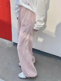 程程甄选  慵懒松弛感卡通泰迪熊舒适休闲糯米裤6026