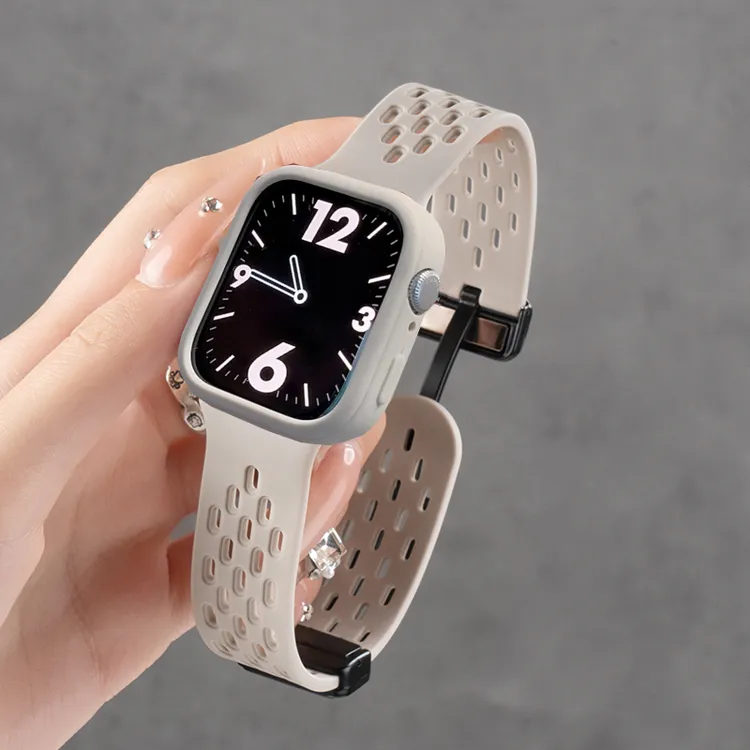 适用华为watchFIT4pro镂空硅胶透气FIT4磁吸折叠扣配壳fit3腕带夏