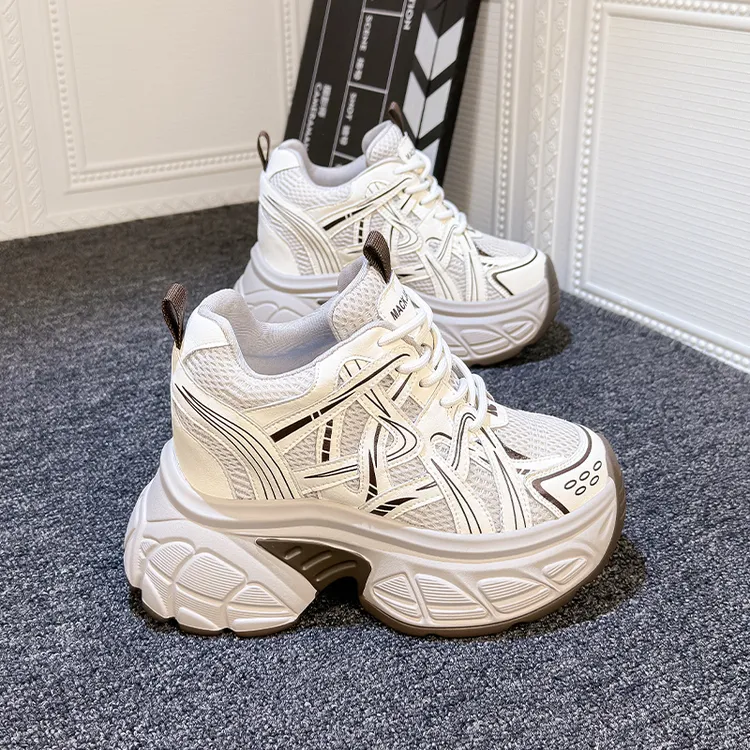 10CM超高跟老爹鞋女内增高2025春季新款百搭爆款小个子显瘦运动鞋