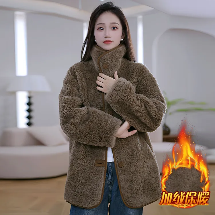 加厚保暖设计感双面穿短外套女2025冬季新款时尚洋气遮肉宽松上衣