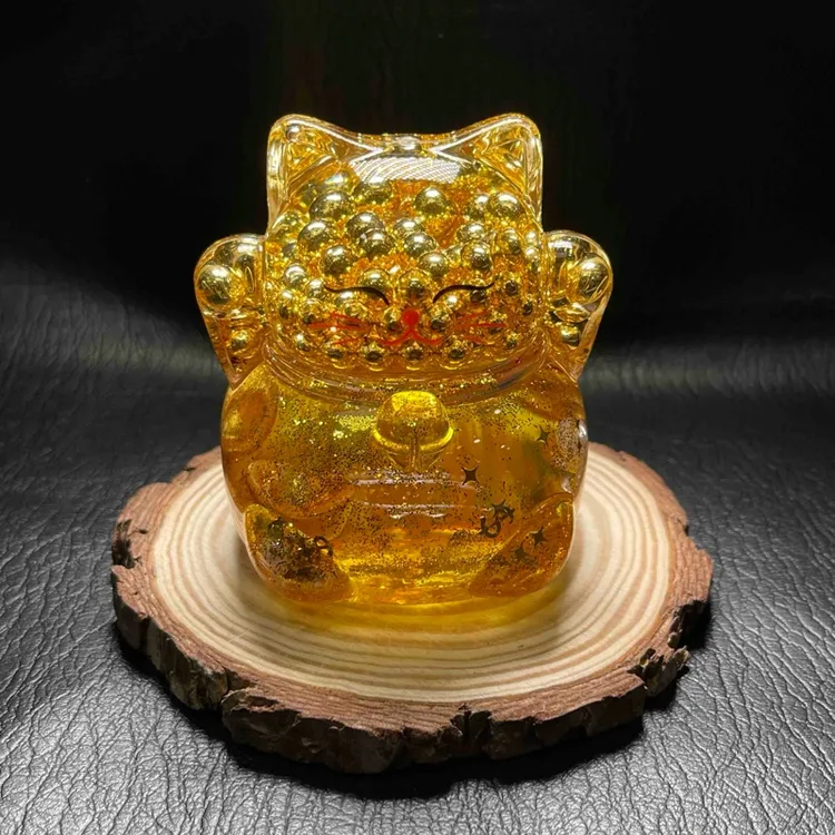 【小魏总珠宝】流金招财猫摆件（77*65*70mm）