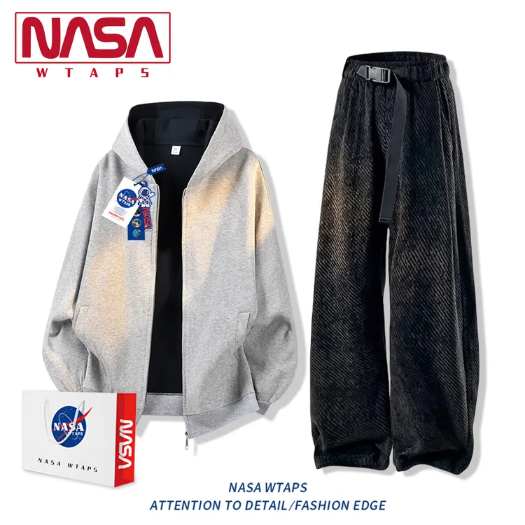 NASA WTAPS美式休闲运动套装男款春秋季新款潮牌连帽卫衣卫裤一套