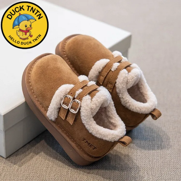 小黄鸭女童棉鞋2025新款冬季儿童勃肯鞋加绒冬鞋女宝毛毛鞋保暖