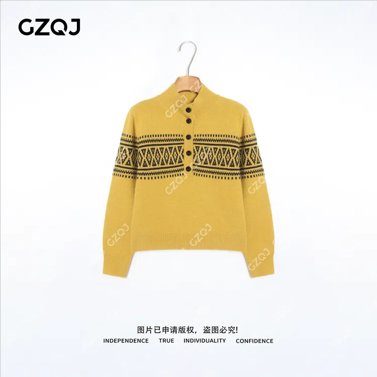 老琴私服【旷野之纹】 100羊毛高级感花纹保暖毛衣女冬季新款 9569