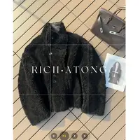 atong/阿彤【赫本黑】2025 100%wool颗粒感香香皮两面穿外1108-01