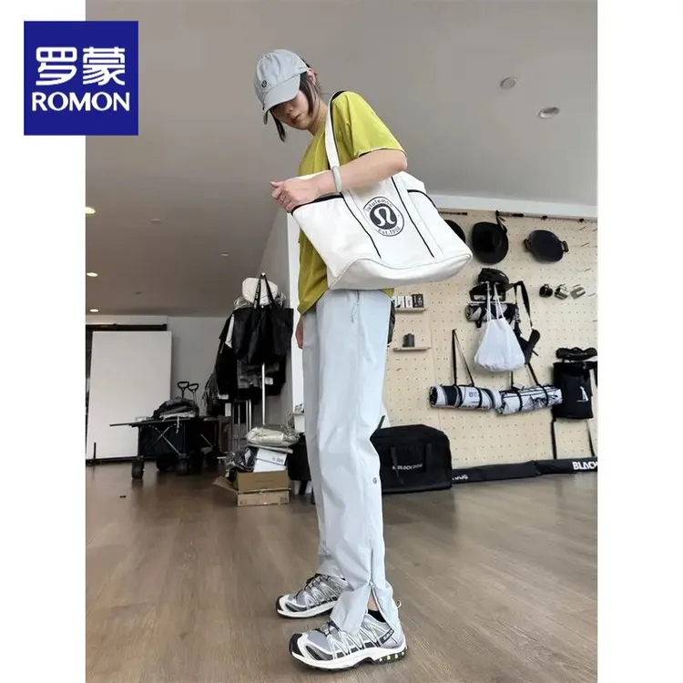 罗蒙夏季机能拉链户外运动高弹冰丝裤百搭男女同款休闲裤春秋新款