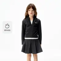 蓄热保温超柔littlemoco童装25冬装新款女童帽长袖上衣