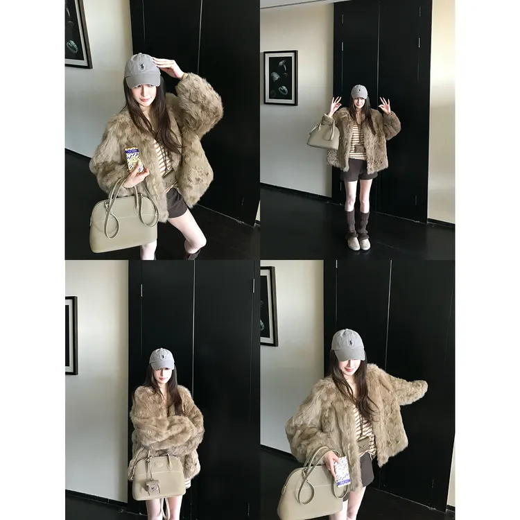 COCO皮草 软宝石 定染高奢小湖羊皮毛一体 至奢至暖轻盈