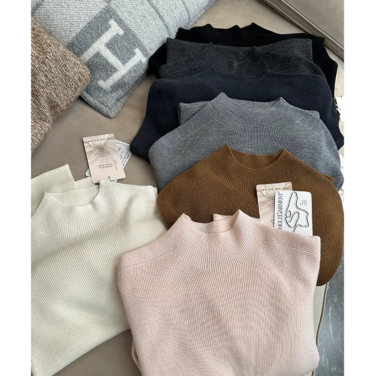 【mimius】P 超舒适美丽诺羊毛半高领无缝一体打底衫 WG09107