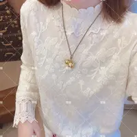 雪姐服饰「藤蔓花边珍珠领毛衣」新款针织半高领袖口高级气质毛衣