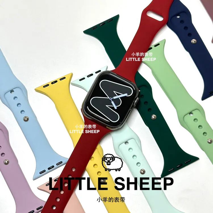 适用苹果applewatch表带iwatchs10手表硅胶s9876夏天运动ultra2女