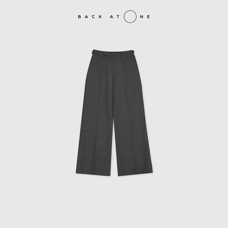 BACKATONE“优雅演绎1”PRA*秀款直筒及地羊毛长裤 BFF-2BI165E-K