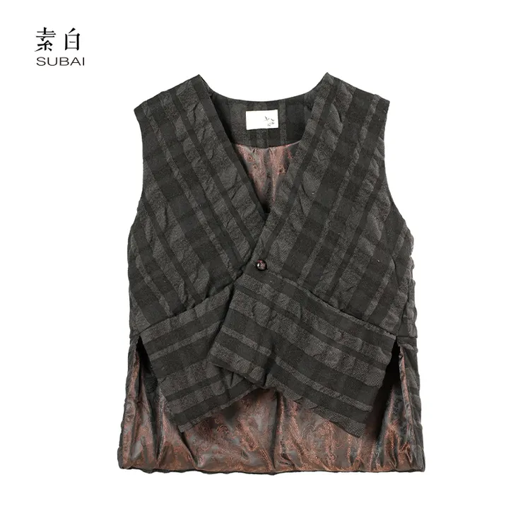 素白【小栗子】J01947特色小众保暖加厚鹅绒马甲