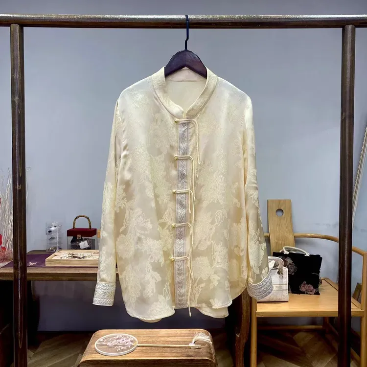 奶金麦穗!冠乐皱中式国风衬衣! GZ3756