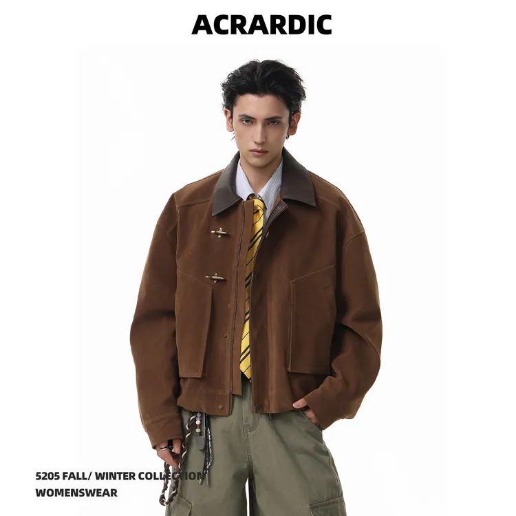 ACRARDIC高级感巴恩风大口袋飞机扣工装夹克街头痞帅boxy短款外套