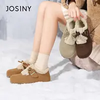 JOSINY/卓诗尼全包加绒勃肯鞋2025新款加绒加厚休闲毛毛鞋一脚蹬