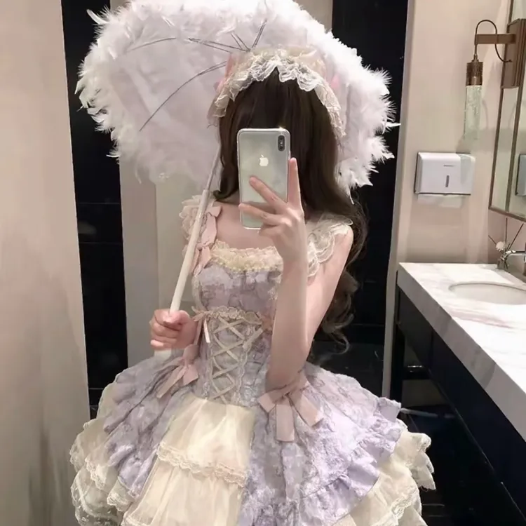 夏时蝶lolita 第一批仲夏夜原创设计芭蕾风小花嫁绝美