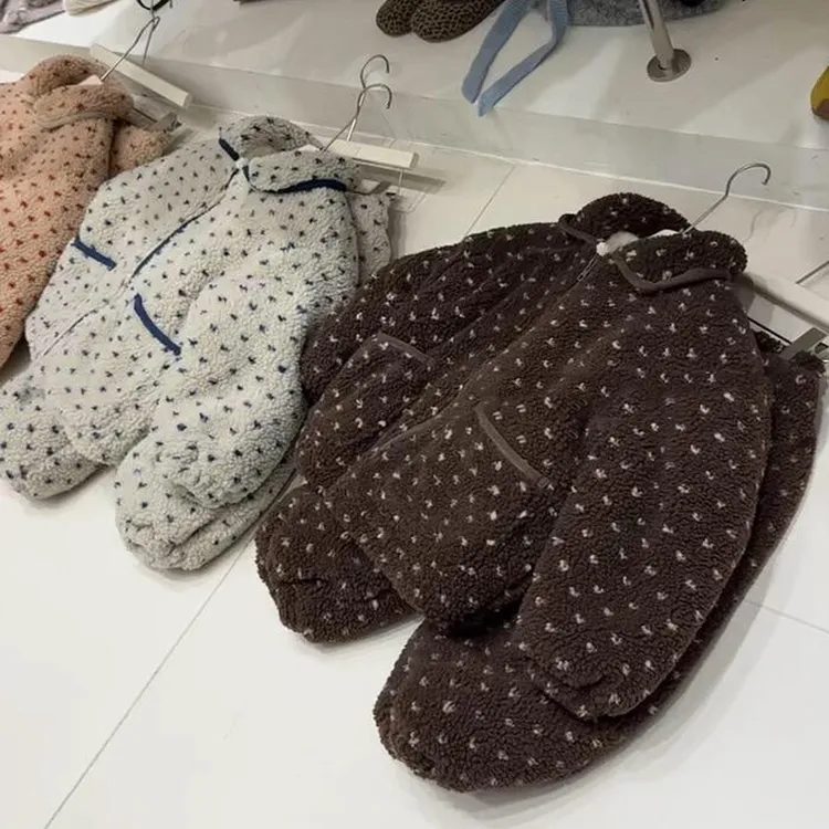 男女童居家服2025冬季新款儿童可爱圆点加绒保暖睡衣宝宝加绒套装