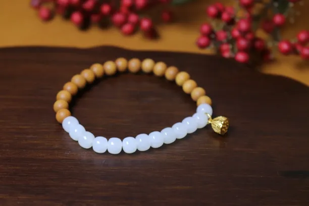 【瑜明堂】高品质和田白玉手串卡6