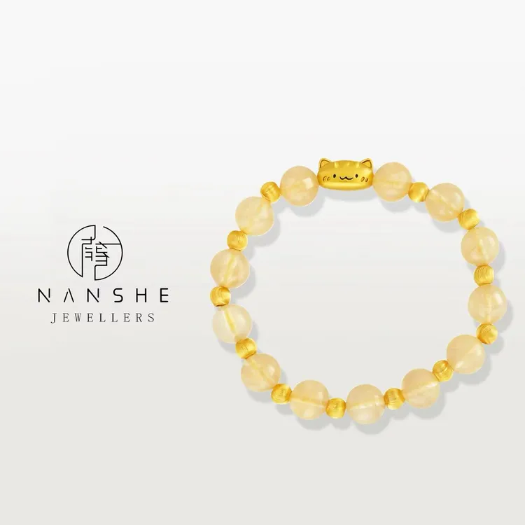 NANSHE/南奢 金色面包小猫咪手链高级感手串L1193
