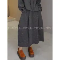 多一“旋律”2025秋季简约松紧腰褶皱带亮片纯色有口袋花苞半身裙