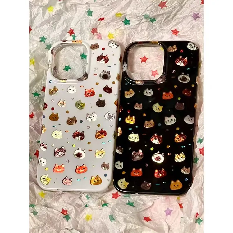 GGBondins满屏猫头适用苹果17/16冰川手机壳华为vivo小米15oppo套