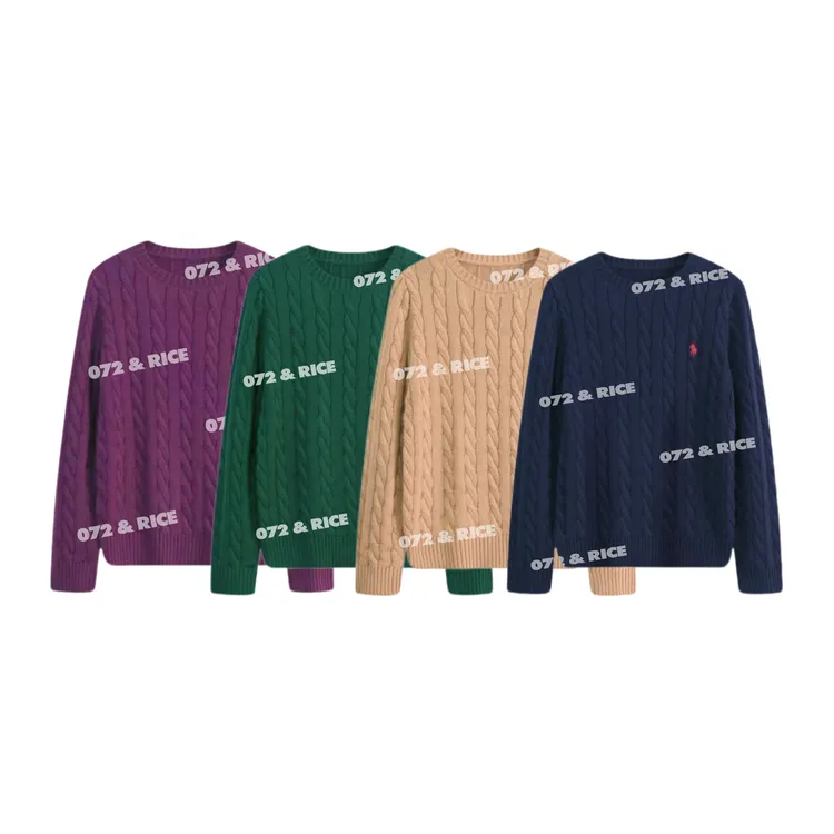 072 & RICE【四喜拉夫】100纯棉 秋冬圆领长袖针织衫 N-32TH1077