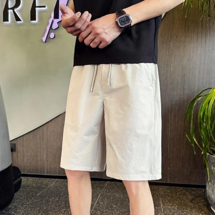 短裤男夏季2025新款痞帅潮牌薄款纯色宽松直筒运动百搭休闲五分裤
