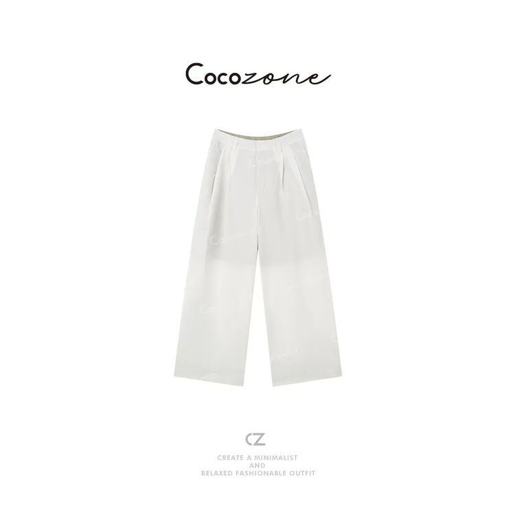 COCO ZONE 刘一一“云朵裤”100长绒棉高腰显瘦休闲裤CD1A0922