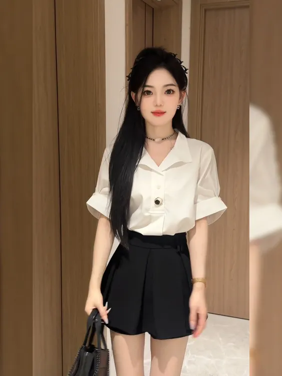 小个子时尚套装2025夏季新款衬衫高级感爆款两件套穿搭一整套女装