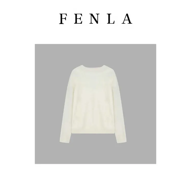 【惠姐私服】无缝一体圆领修身百搭毛衣针织衫上衣 85520