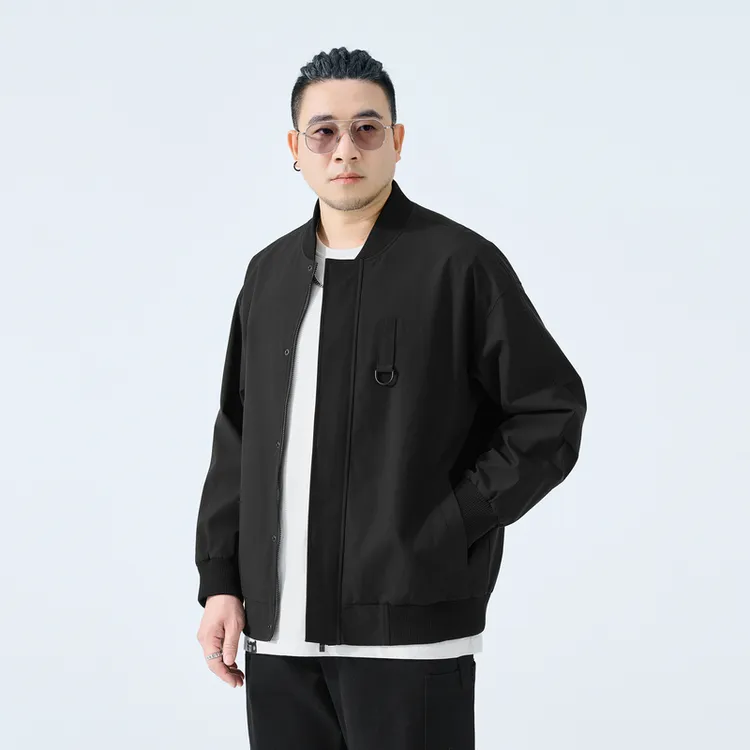 半墨大码男装加大加肥棒球领夹克胖子男秋季新款休闲夹克外套0511