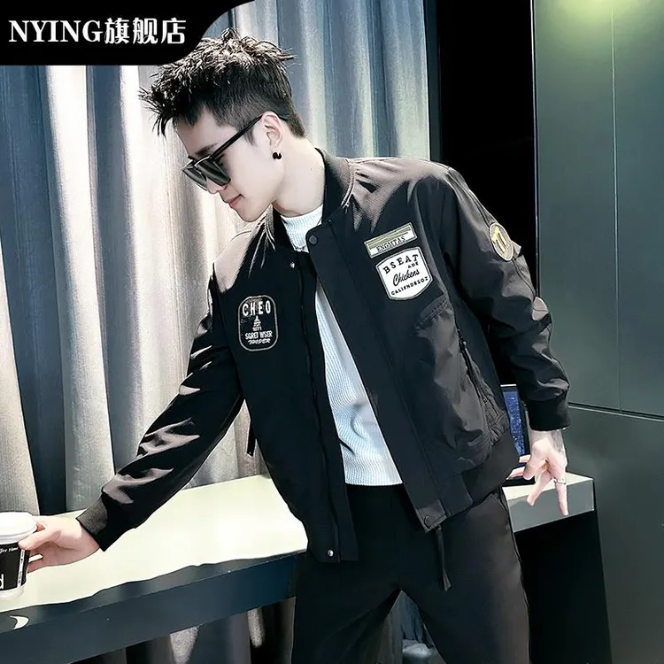 NYING棒球服外套男士2025新款秋款潮牌男装衣服高级感飞行员夹克