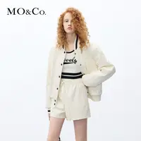 【贤哥专享】MOCO秋PU皮衣外套风街头棒球服杏色轻职场MBC3COTT08