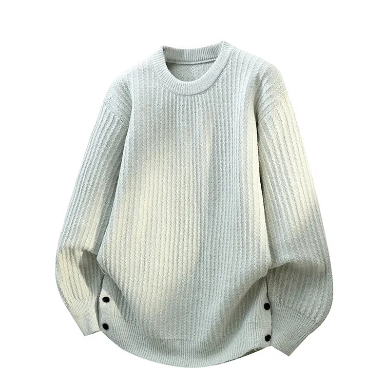 初高中学生毛衣男秋冬季慵懒风圆领针织衫男士加厚保暖内搭打底衫