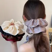 夏季巨好看纹理缎面金标大肠发圈高级感扎头发丸子头绳