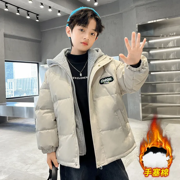 儿童装男童棉服冬装新款冬季休闲棉衣中大童棉袄男孩加厚外套冬款