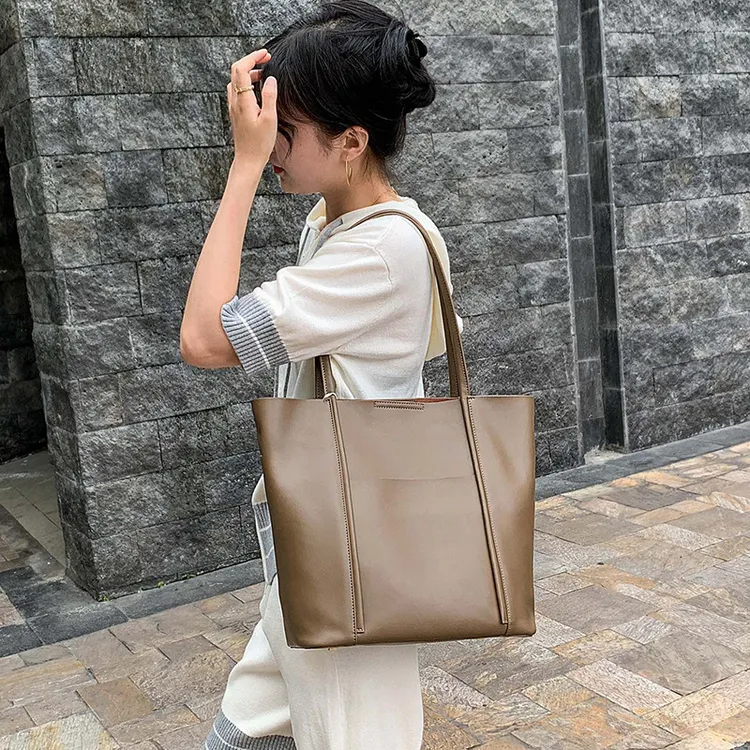 2025新款真皮女包大包牛皮托特包大容量夏季手提上班通勤单肩包女