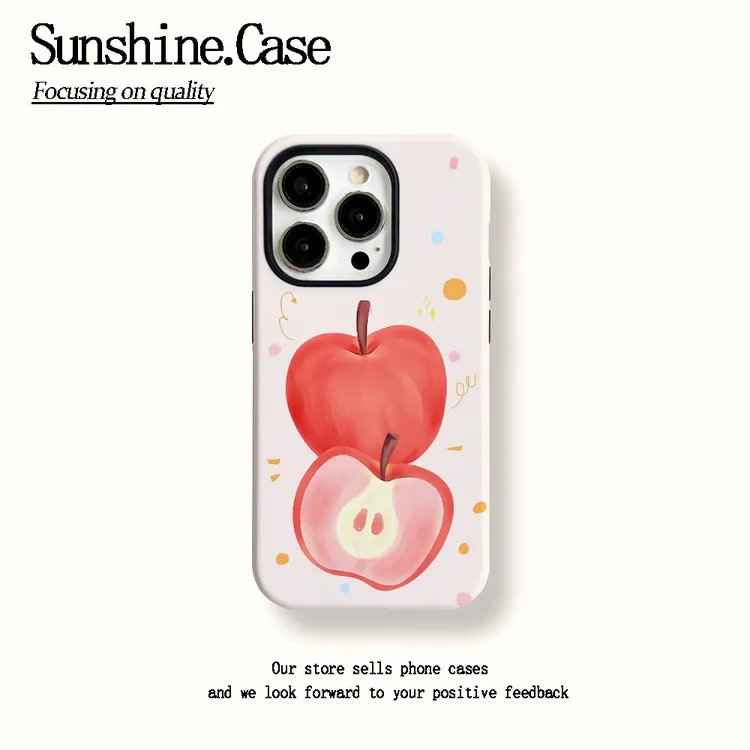 菲林二合一适用苹果华为vivo小米oppo手机壳美味苹果16PROMAX