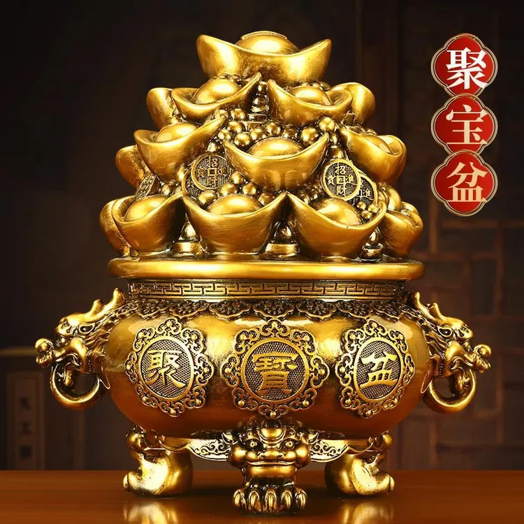 聚宝盆元宝罐摆件客厅酒柜聚店铺办公室乔迁开业礼品商品图