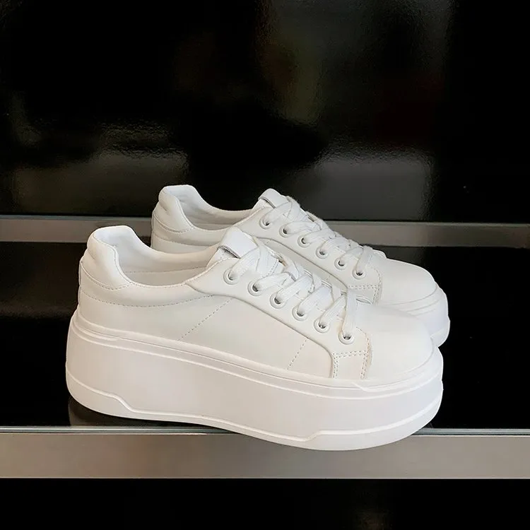 休闲健步厚底增高薄款休闲板鞋ins小白鞋欧若精灵风
