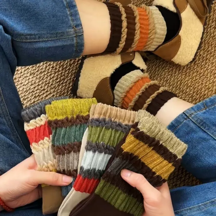 网红爆款袜子女秋冬新款中筒堆堆袜ins韩版洋气高腰女袜中长款CXC