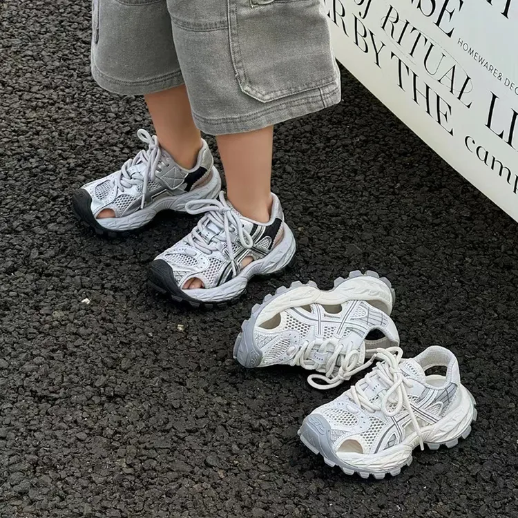 儿童凉鞋2025夏季新款镂空网面男童包头休闲鞋轻便百搭女童运动鞋