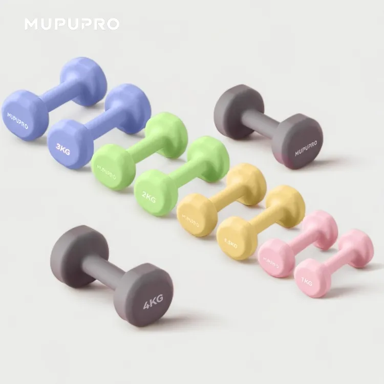 MUPUPRO浸塑实心纯铁小哑铃女士居家健身力量训练锻炼手臂器材