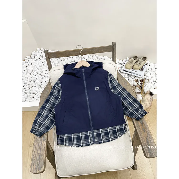 【现现】童装男儿童百搭休闲连帽外套2025春秋新款MMY831251