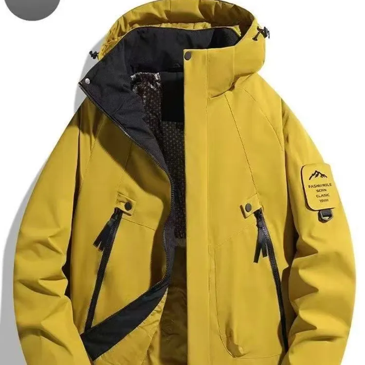 情侣户外三合一可拆卸冲锋衣外套防水防风保暖连帽登山服