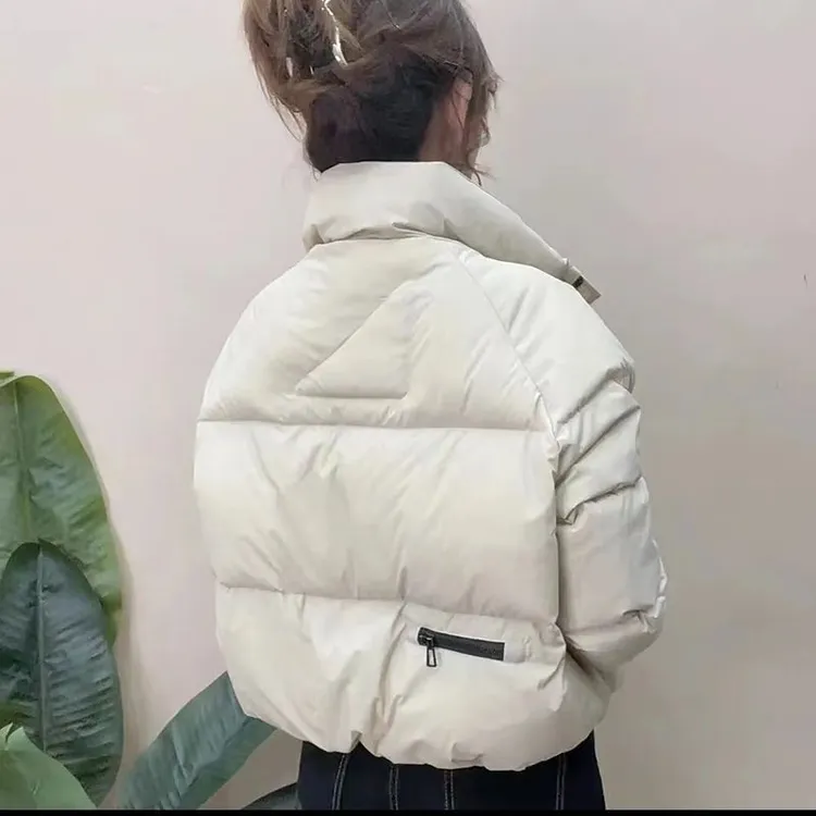 50白鸭绒羽绒服冬季新款韩版时尚小个子休闲百搭抽绳面包服上衣