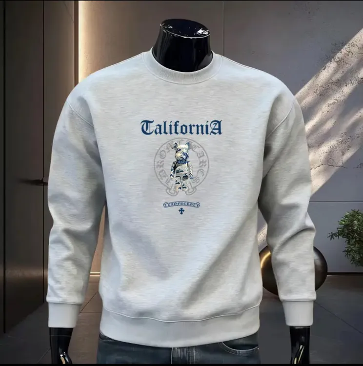 2025秋冬季新款爆款男士圆领卫衣网红潮流时尚百搭加绒长袖上衣