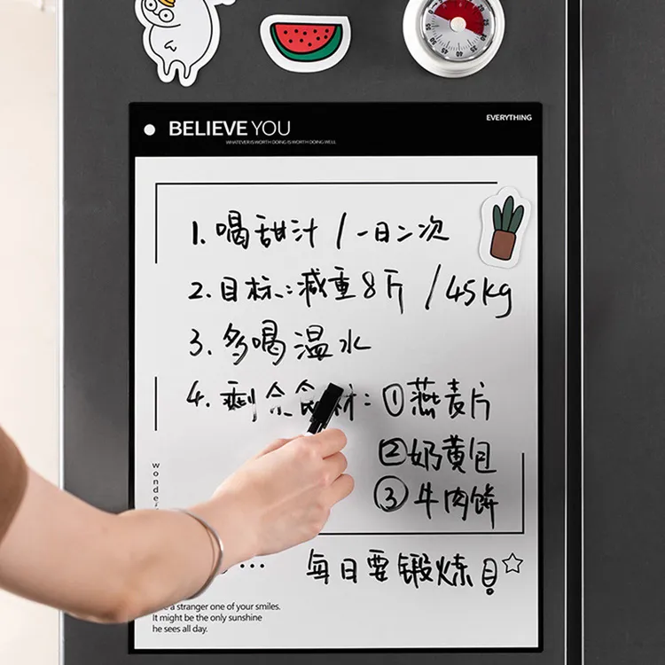冰箱贴展示板留言板日历可擦写磁力小黑板高档冰箱磁吸贴磁吸板
