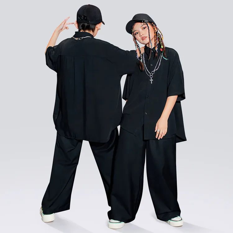 儿童街舞潮服酷帅套装现代舞服装嘻哈风炸街少儿hiphop女童爵士舞